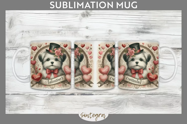 Love Dog v18 Mug Wrap Sublimation