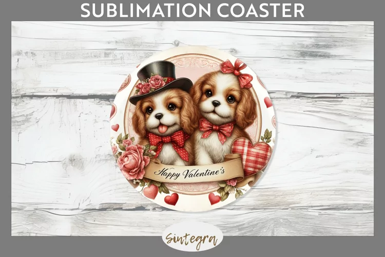 Love Dog v19 Round Coaster Sublimation