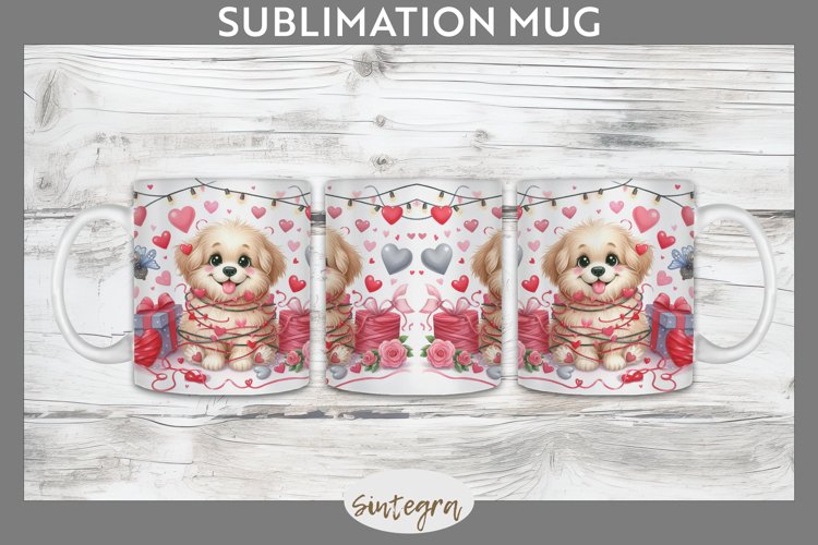 Love Dog v4 Mug Wrap Sublimation example image 1