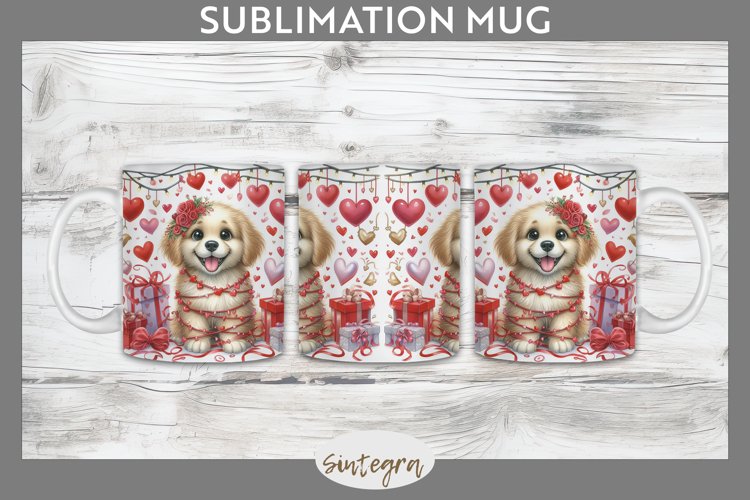 Love Dog v5 Mug Wrap Sublimation example image 1