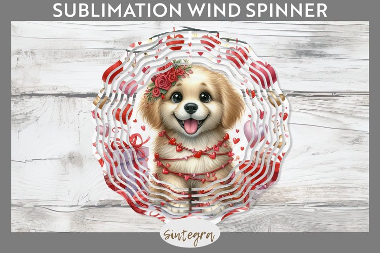Love Dog v5 Wind Spinner Sublimation example image 1
