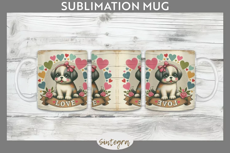 Love Dog v6 Mug Wrap Sublimation