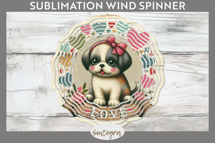 Love Dog v6 Wind Spinner Sublimation