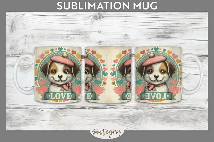 Love Dog v7 Mug Wrap Sublimation