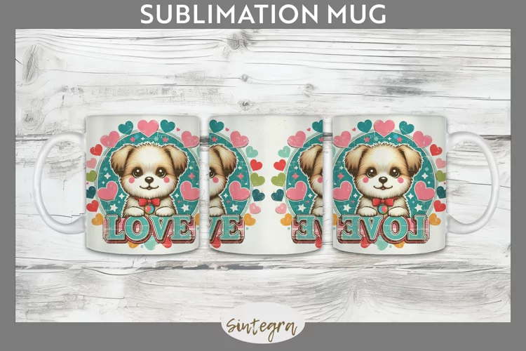 Love Dog v8 Mug Wrap Sublimation