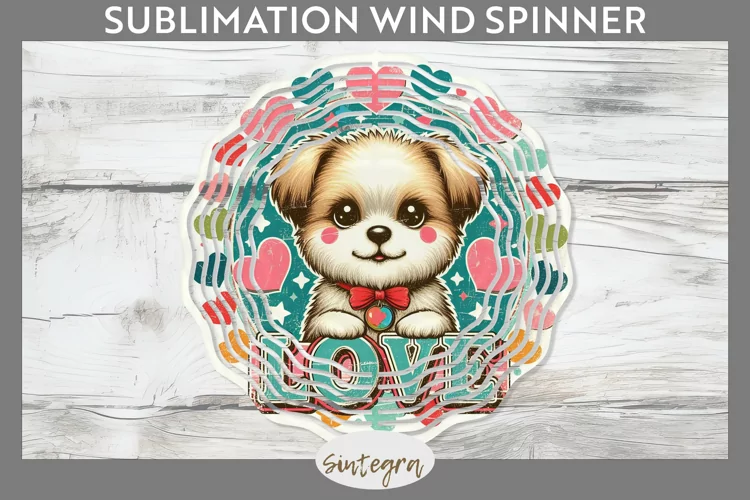 Love Dog v8 Wind Spinner Sublimation