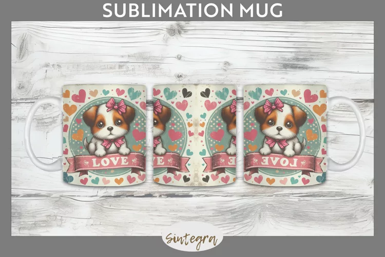 Love Dog v9 Mug Wrap Sublimation