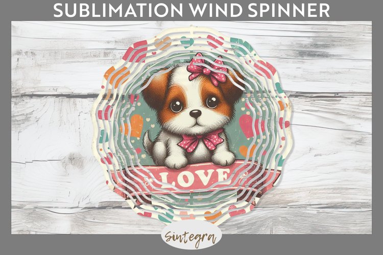 Love Dog v9 Wind Spinner Sublimation example image 1