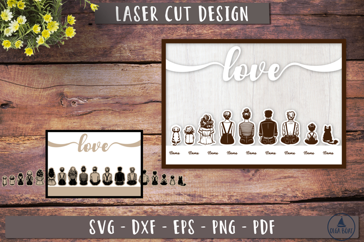 Love Family Laser Cut Sign | Custom family