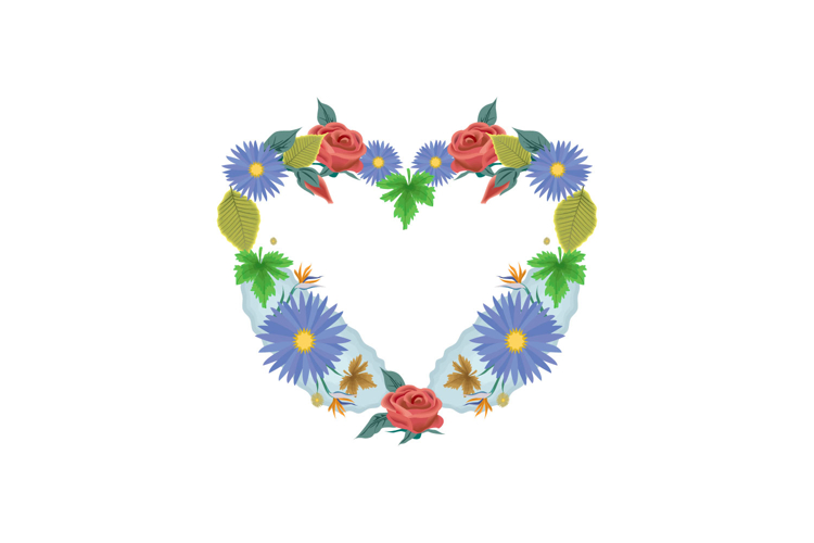 Love flower ornament element decoration concept