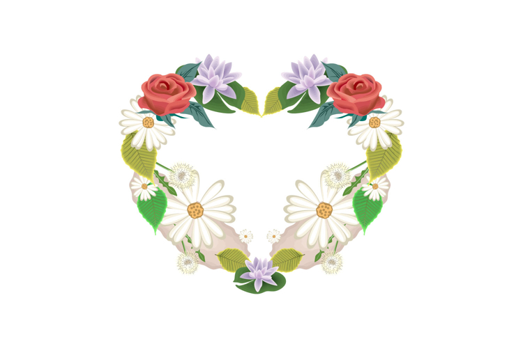 Love flower ornament element decoration design