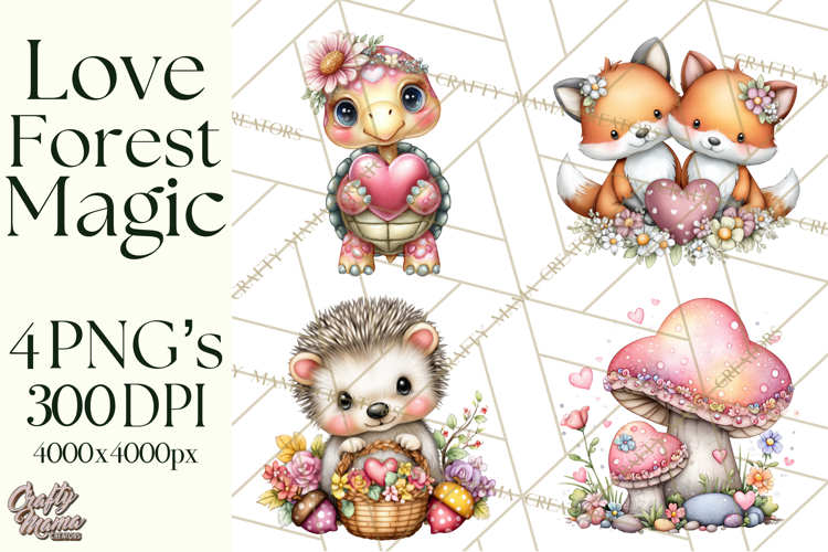 Valentine Mini World, Heart Mushroom Forest, Fairy Love Png