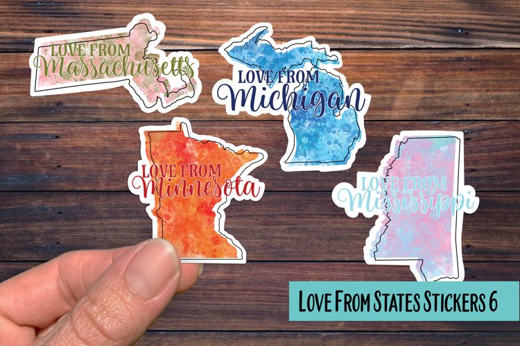 Love from States 6 PNG Sticker Pack