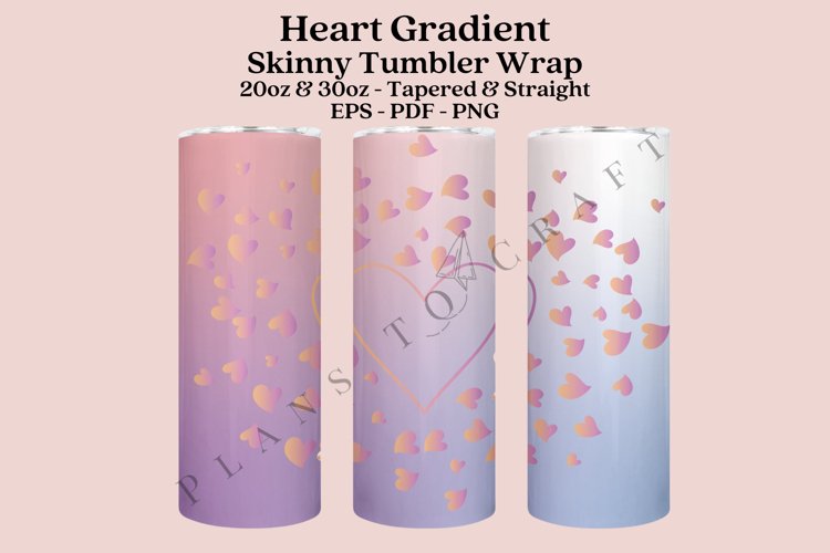Love Gradient skinny tumbler sublimation design for 20oz and 30oz skinny tumbler sublimation wrap