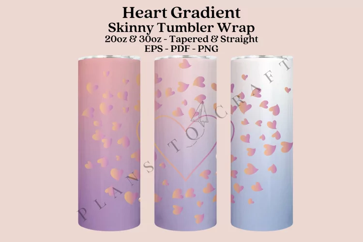 Love Gradient Skinny Tumbler Sublimation Wrap