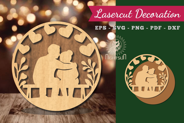 Love Grandparents Lasercut Round