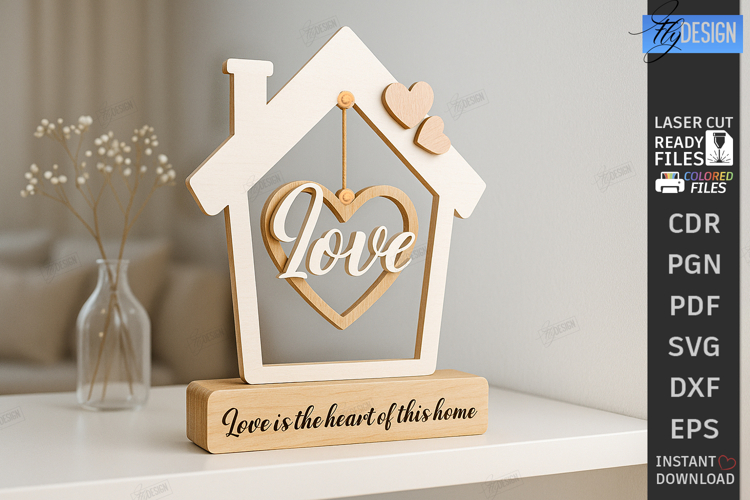 Love Home Décor Laser Cut | Table Decoration | Modern Rustic