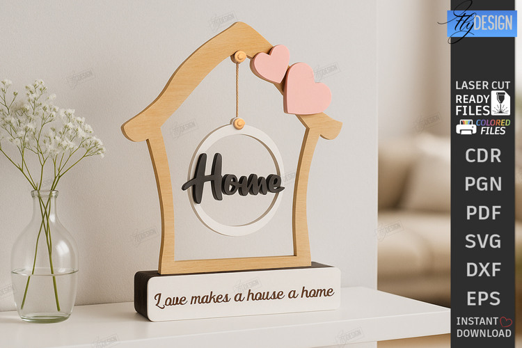 Love Home Décor Laser Cut | Table Decoration | Modern Rustic
