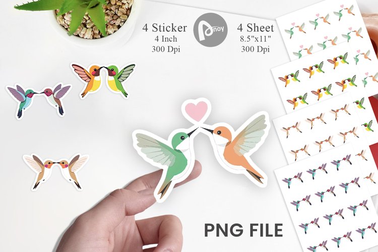 Sticker Love Hummingbird