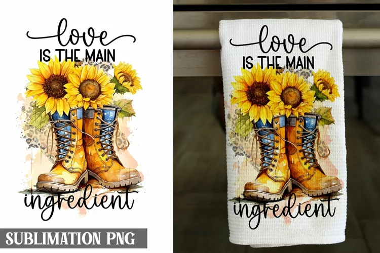 Love is the main ingredient | Kitchen Towel Sublimation