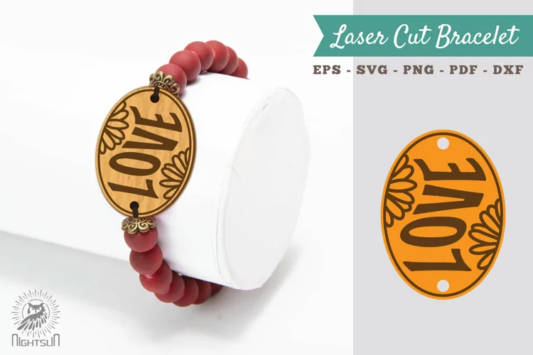Love Laser Cut Bracelet SVG 1