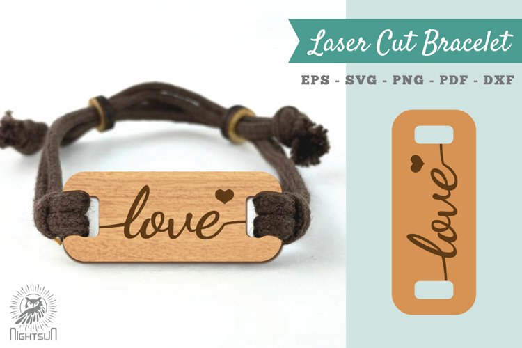 Love Laser Cut Bracelet SVG