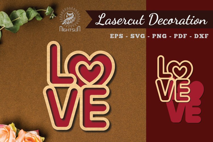 Love Laser Cut Decoration example image 1