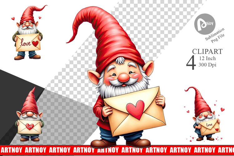 Love Letter Gnome Clipart