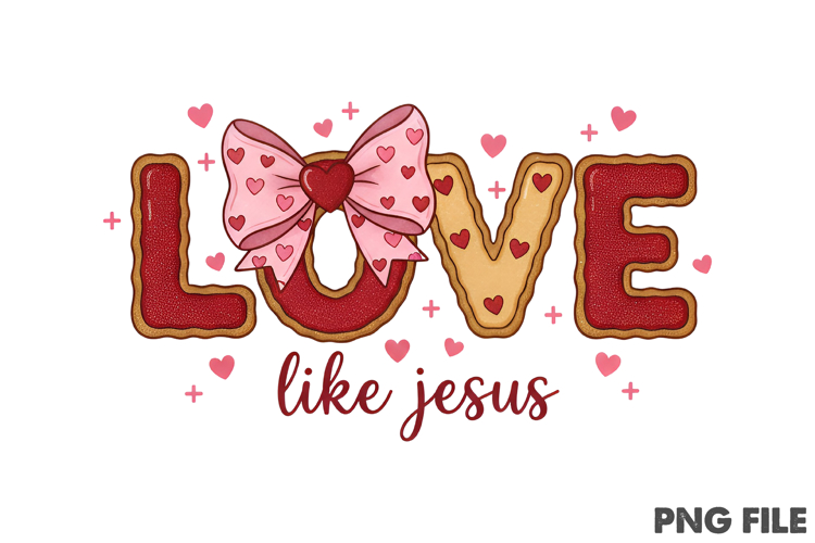 Love Like Jesus Christian Valentine PNG