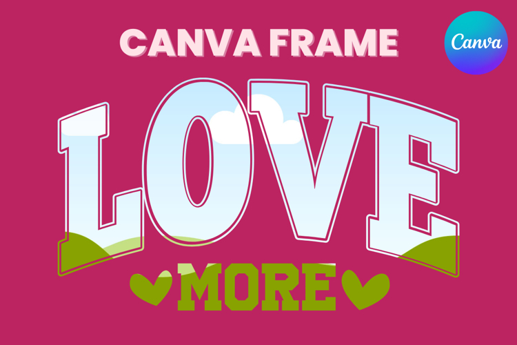 Love More Canva Frame Varsity Valentines Day Photo Frame