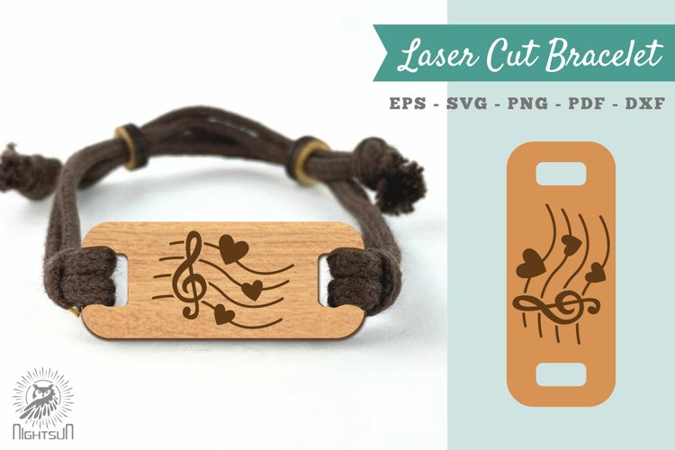 Love Music Laser Cut Bracelet SVG