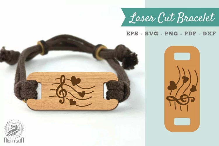 Love Music Laser Cut Bracelet SVG