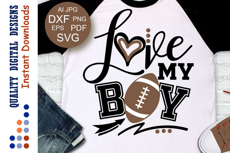 Football SVG Love my Boy Family t-shirt design Cheerleading