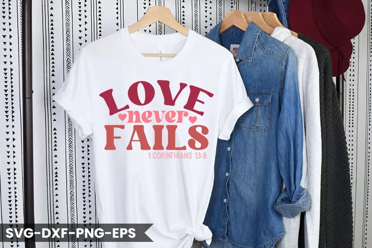 Love Never Fails - Valentine's Day Retro Design