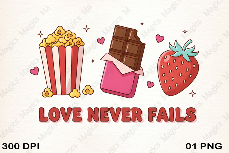 Love Never Fails Valentines Day PNG