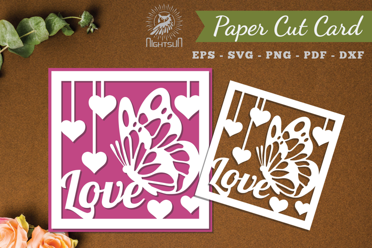 Love Papercut Card SVG