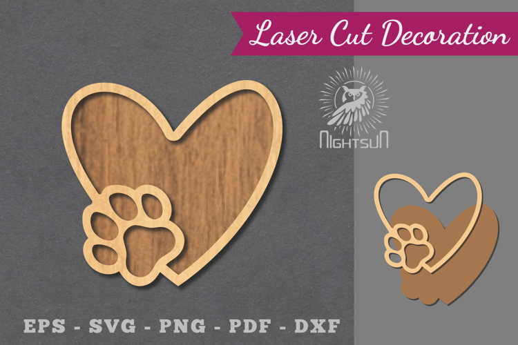 Love Paw Laser Cut Decoration