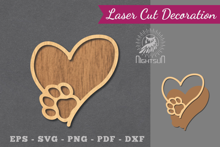 Love Paw Laser Cut Decoration