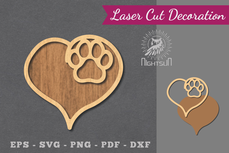 Love Paw Laser Cut Decoration