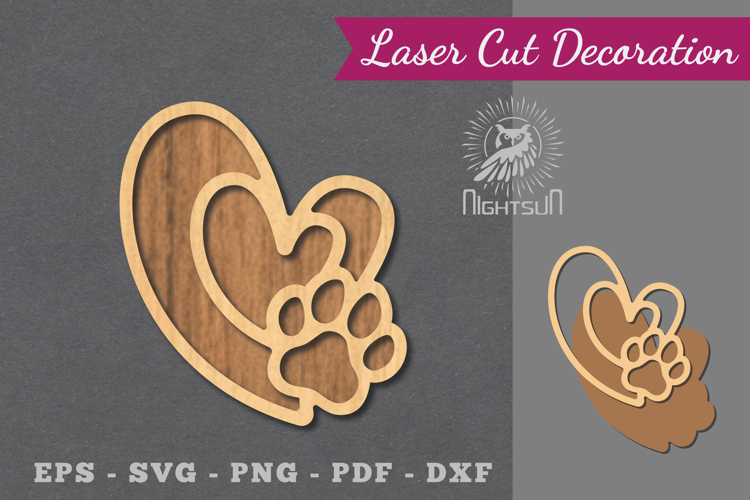 Love Paw Laser Cut Decoration
