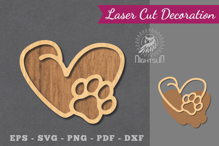 Love Paw Laser Cut Decoration