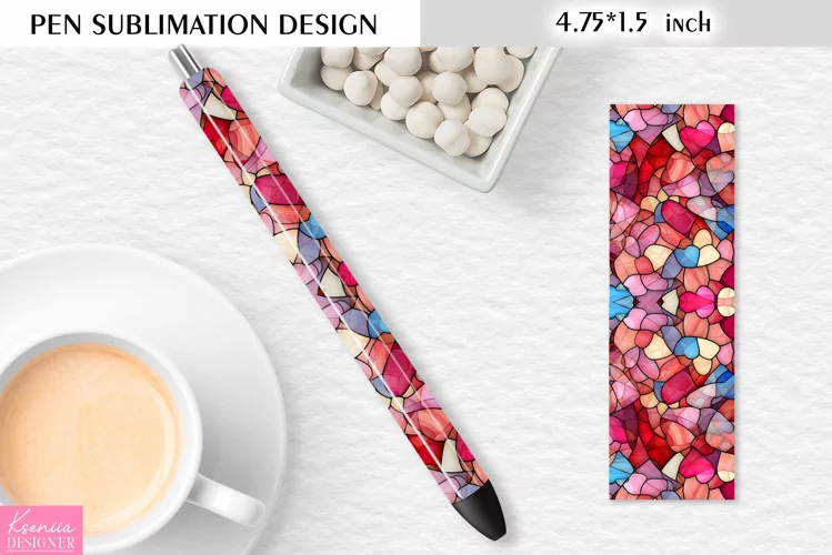 Stained Glass Pattern|Valentines Day Pen Sublimation