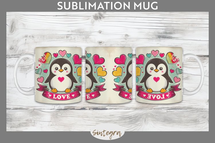 Love Penguin v2 Mug Wrap Sublimation