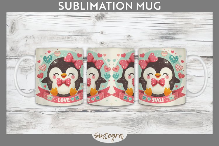Love Penguin v3 Mug Wrap Sublimation
