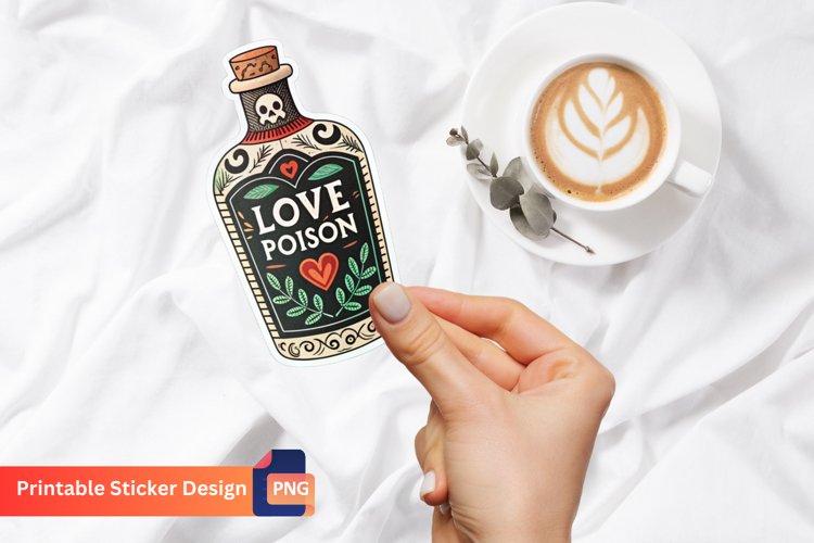 Love Poison Bottle Sticker, Romantic Potion Sticker