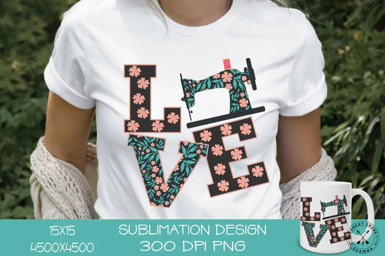 Sewing Love Sublimation Design|Sewing Machine PNG
