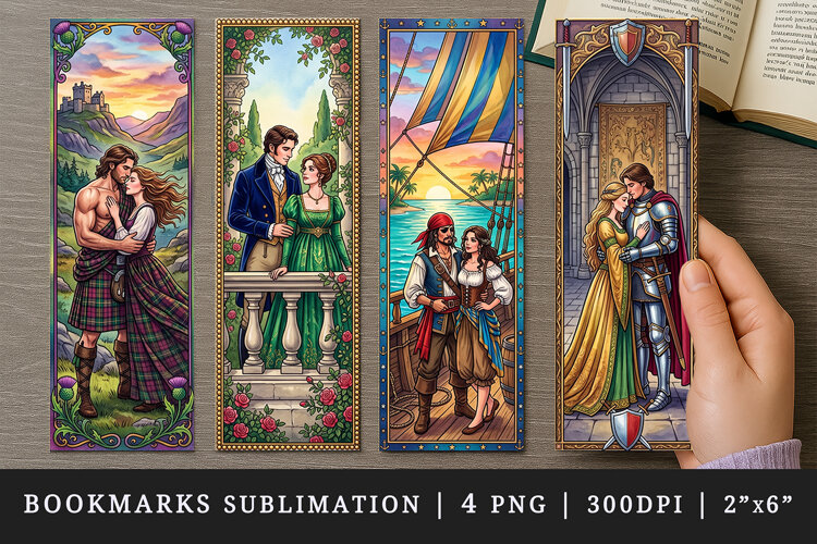 Love story bookmarks printable sublimation bookmark design example image 1
