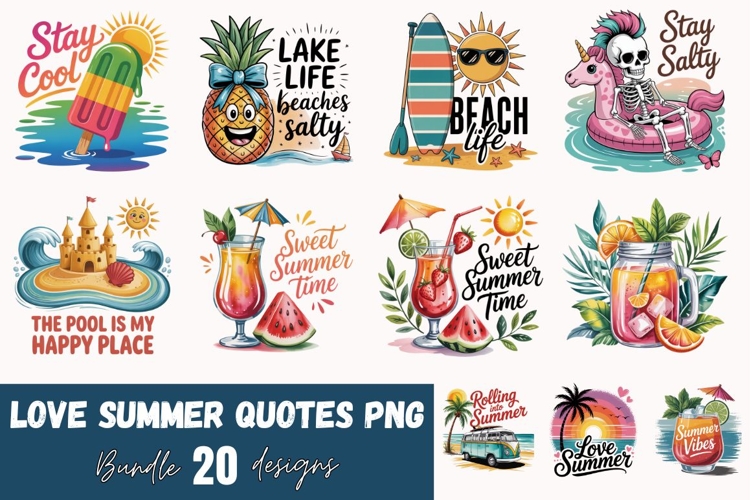 Love Summer Quotes Sublimation Bundle