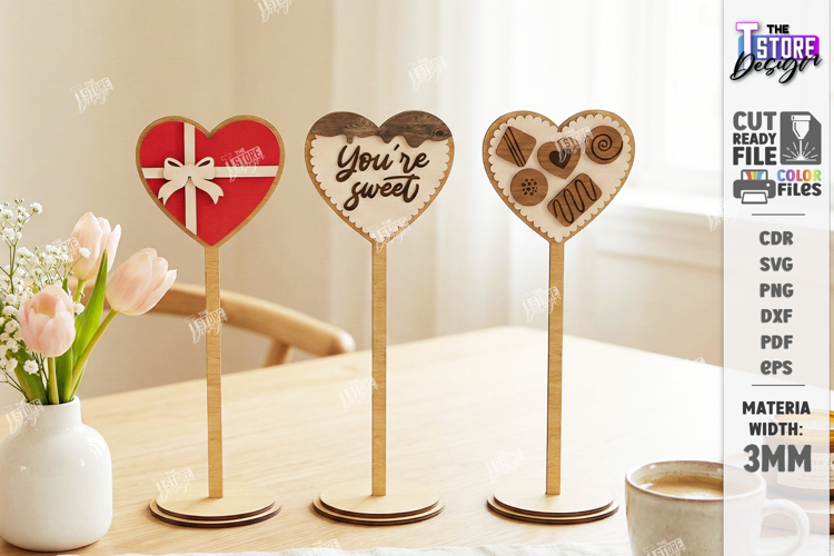Love Table Stand Laser Cut Kit | Valentines Table Decor SVG