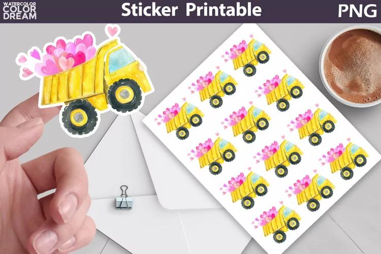 Love Truck Valentine Sticker | Valentine's Day Sticker